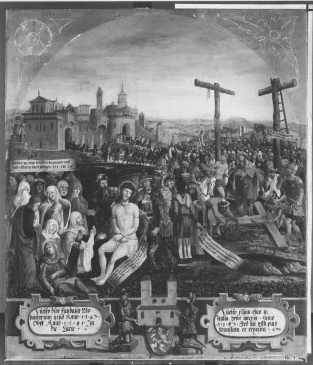 Letzte Rast oder Vorbereitung zur Kreuzannagelung Christi (Epitaph für die Stifter des Klosters Steingaden)