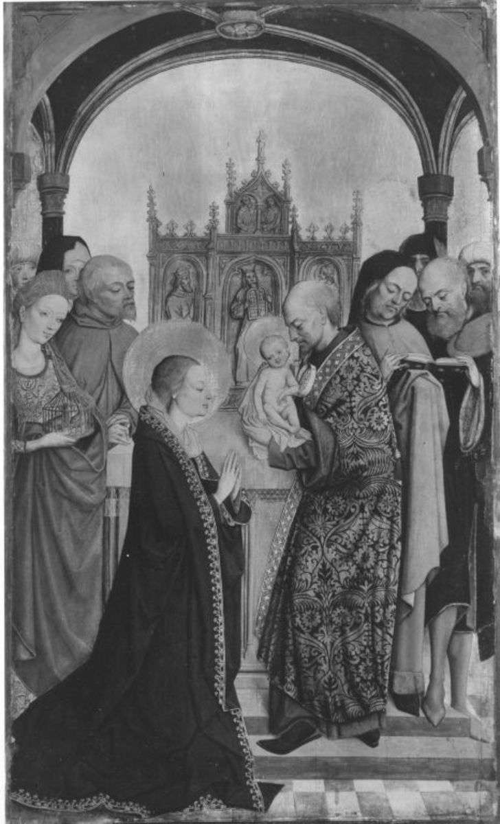 Flügel eines Altares: Darbringung im Tempel
Rückseite: Hll. Thomas, Antonius Eremita, Hieronymus