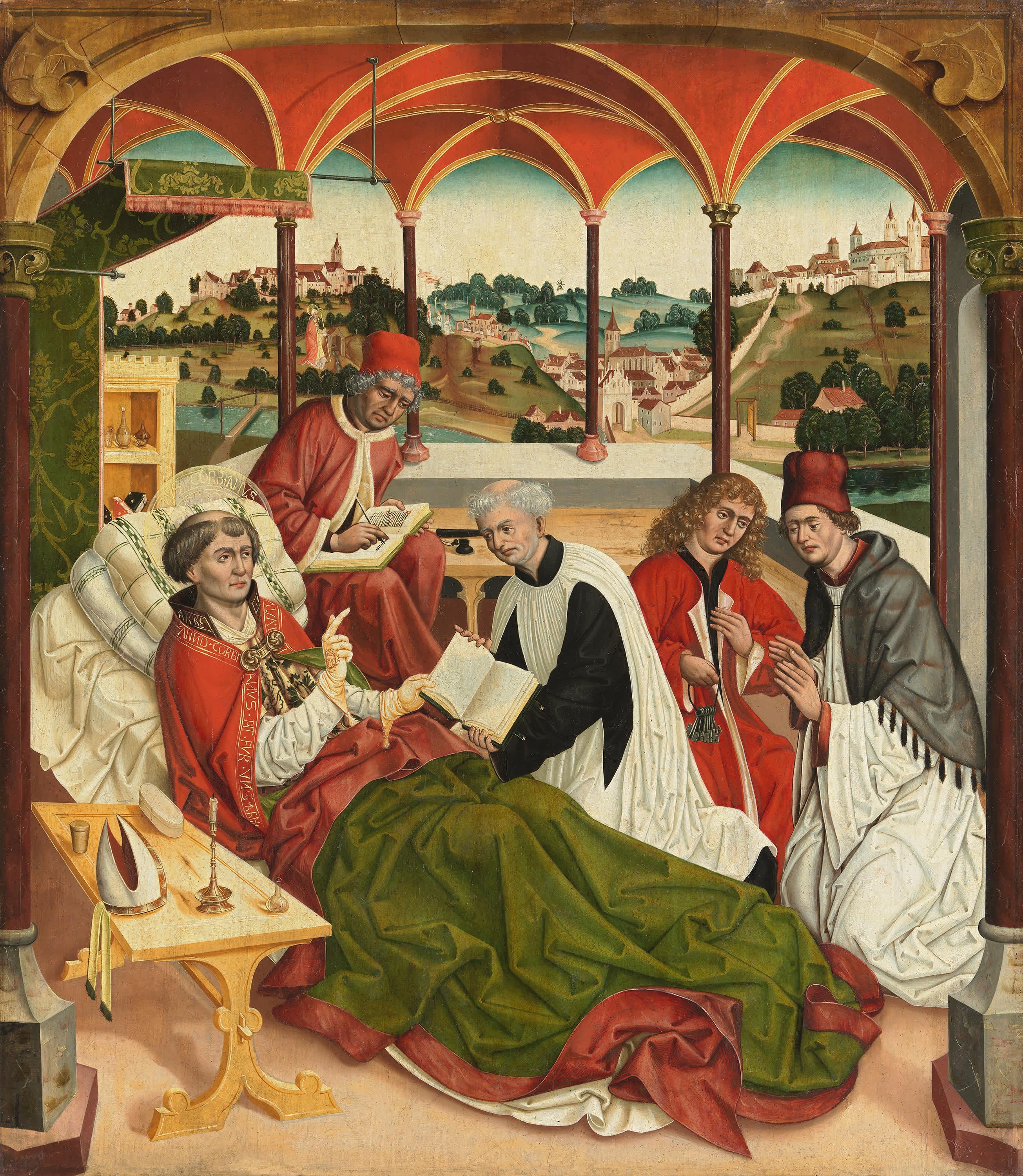 Weihenstephaner Altar: Tod des hl. Korbinian
Rückseite: Christus am Ölberg