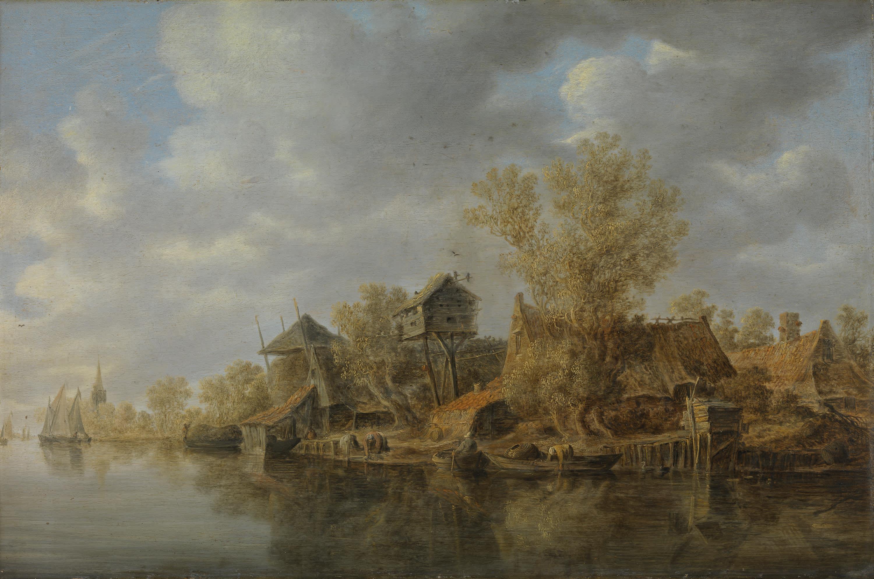 Bauerngehöfte am Fluss