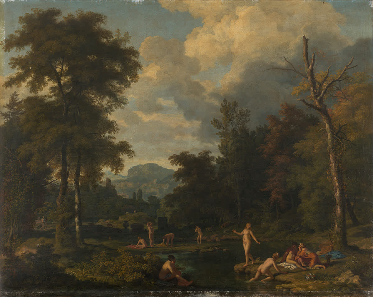 Landschaft mit badenden Nymphen