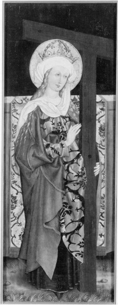 Die hl. Helena
Rückseite: ehemals Relief