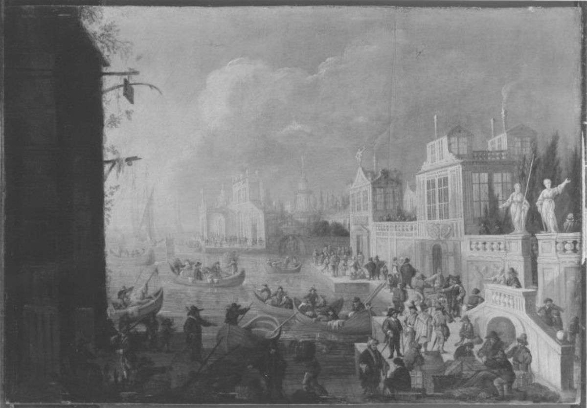 Phantastische Hafenansicht