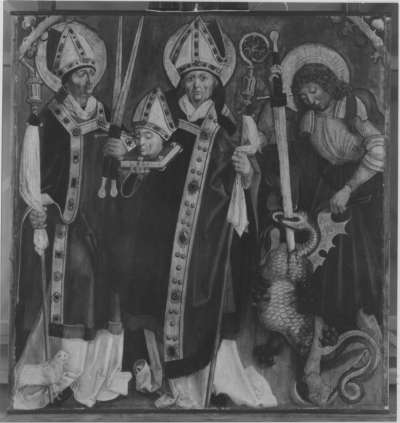 Ein unbekannter hl. Bischof, die hll. Dionysius und Georg