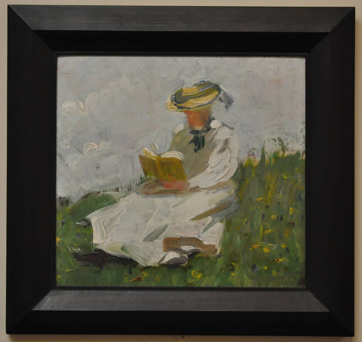 Lesende Frau im Grünen