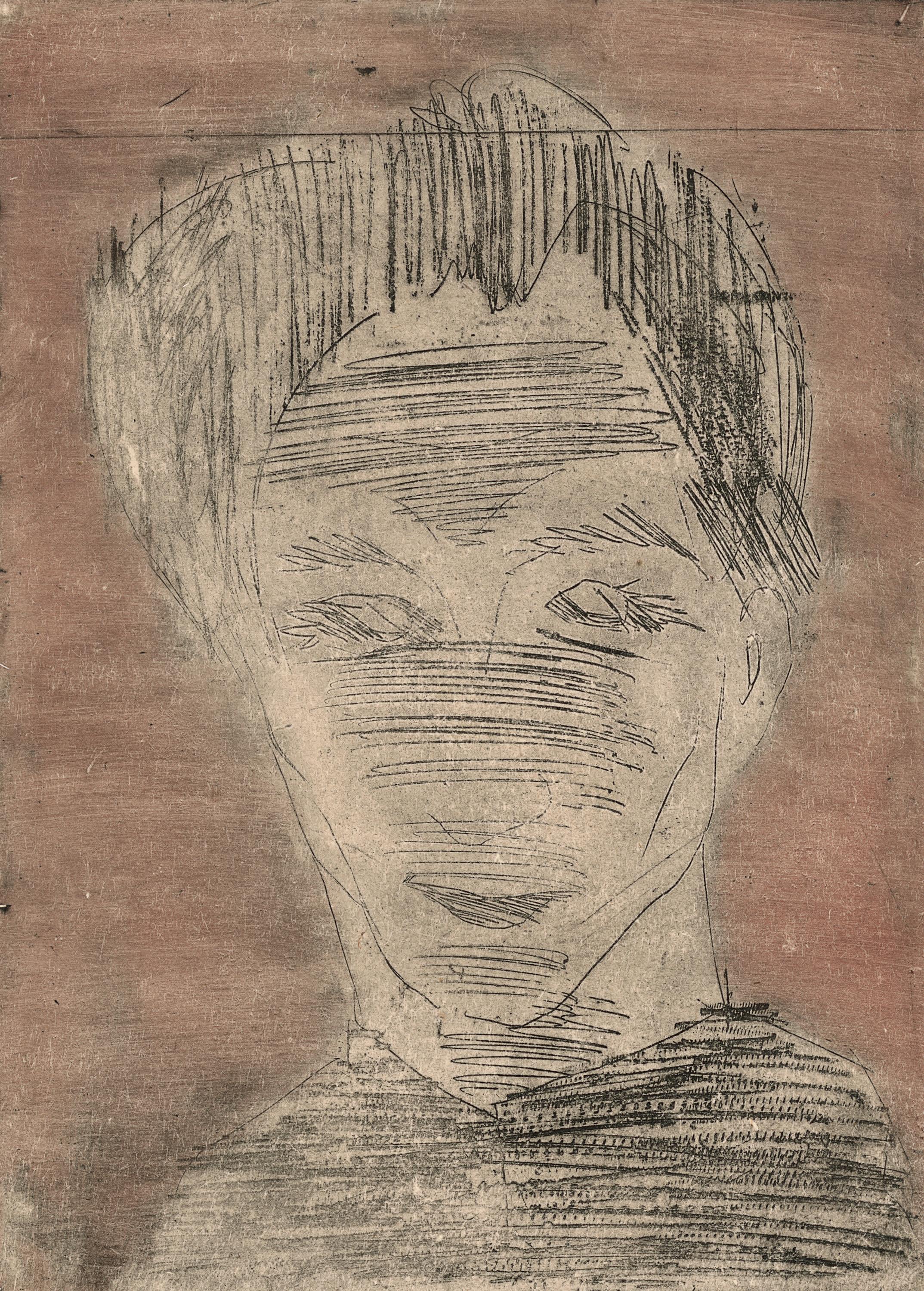 Männliches Gesicht, Selbstbildnis