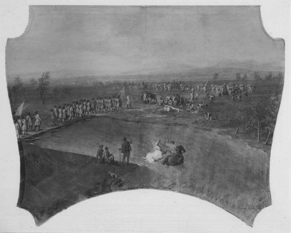 Der Übergang der Armee über die Drau bei Siklos 1687