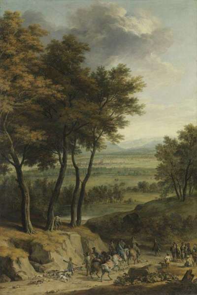 Landschaft mit Ansicht von München