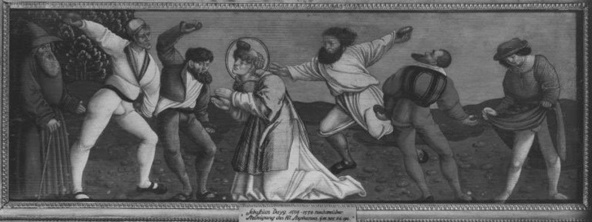 Predella mit Steinigung des hl. Stephanus