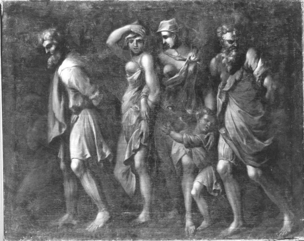 Römischer Triumphzug: Gefangene Männer und Frauen