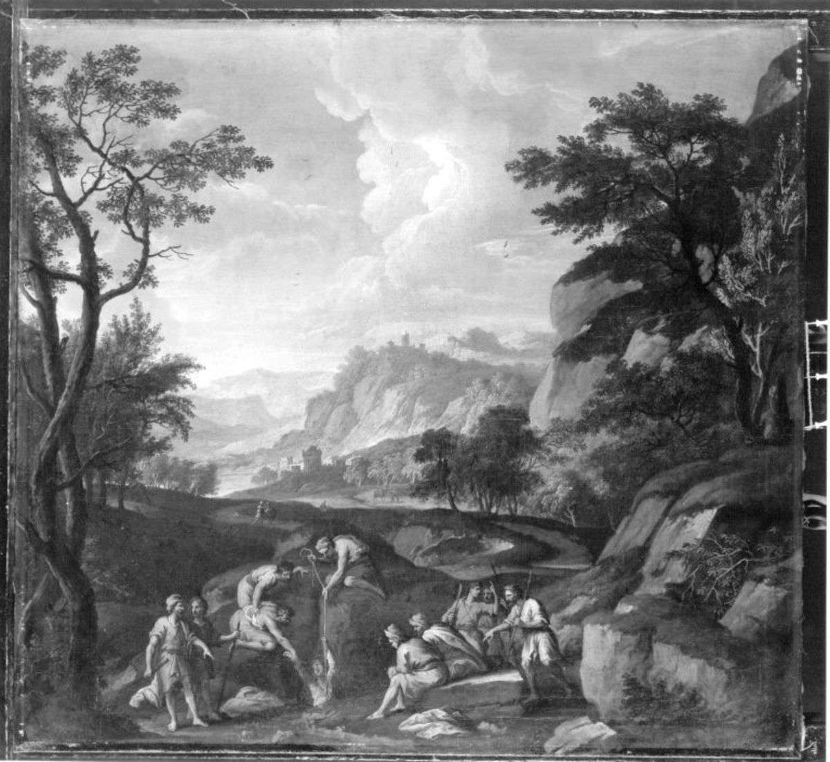 Abendlandschaft mit Verkauf des ägyptischen Joseph