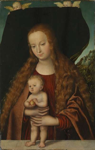 Maria und das Jesuskind mit einem Apfel