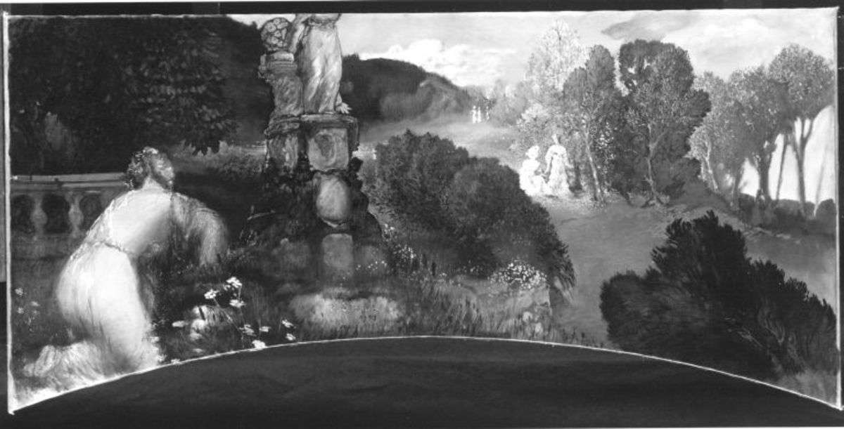 Drei Supraporten, Frauen in Landschaft: Frühlingslandschaft