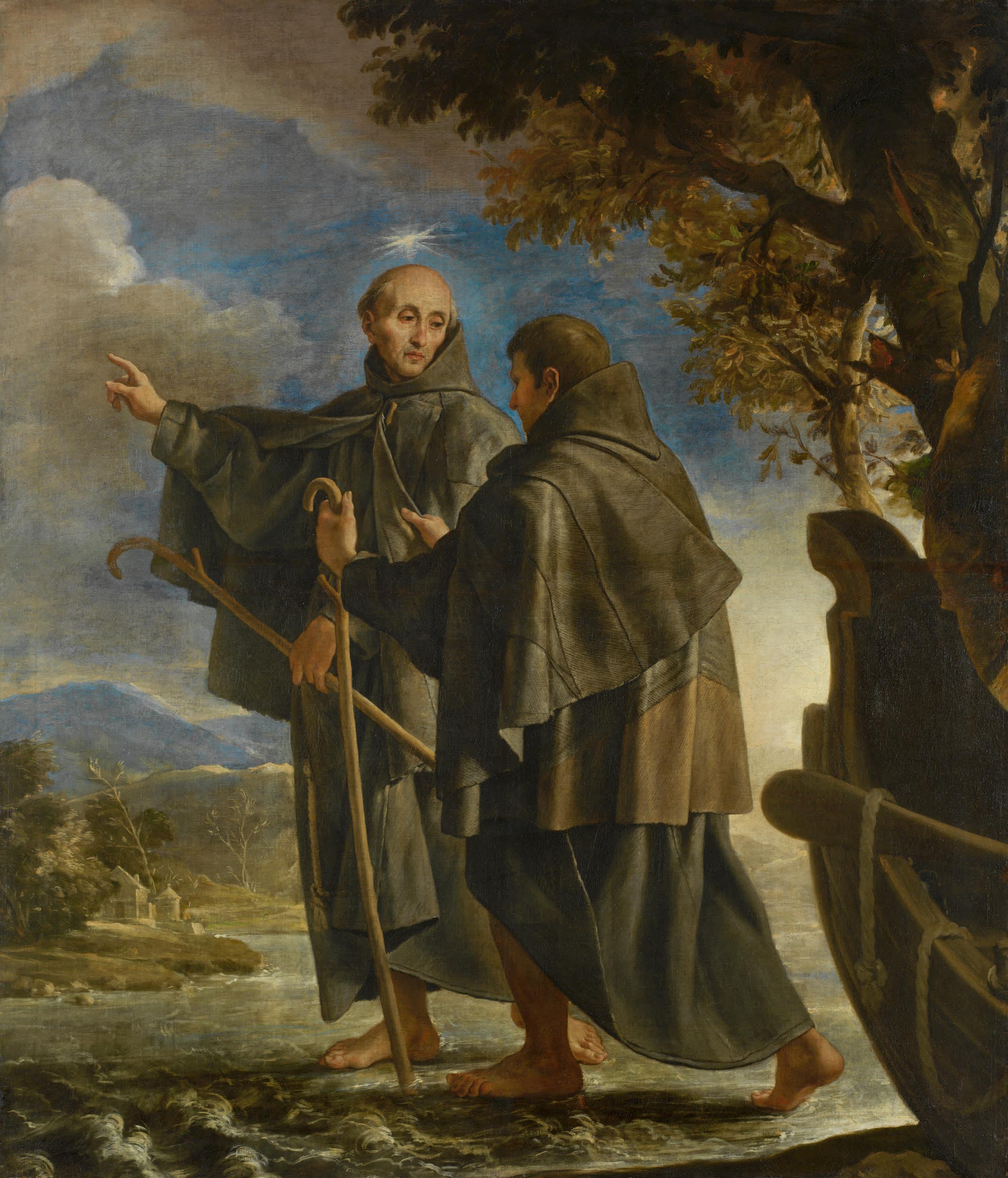 Der hl. Petrus von Alcántara wandelt über den Fluss Quadiana