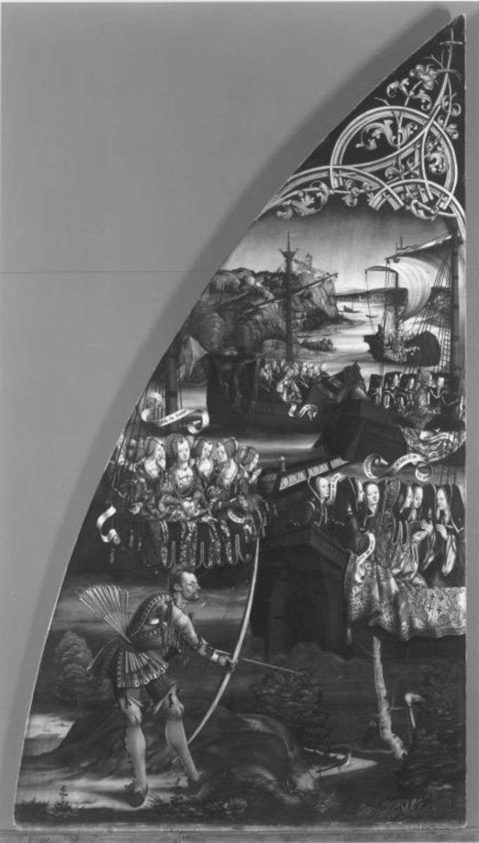 Basilika Santa Croce, linke Tafel: Legende der hl. Ursula