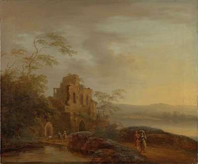 Abendlandschaft mit Ruine