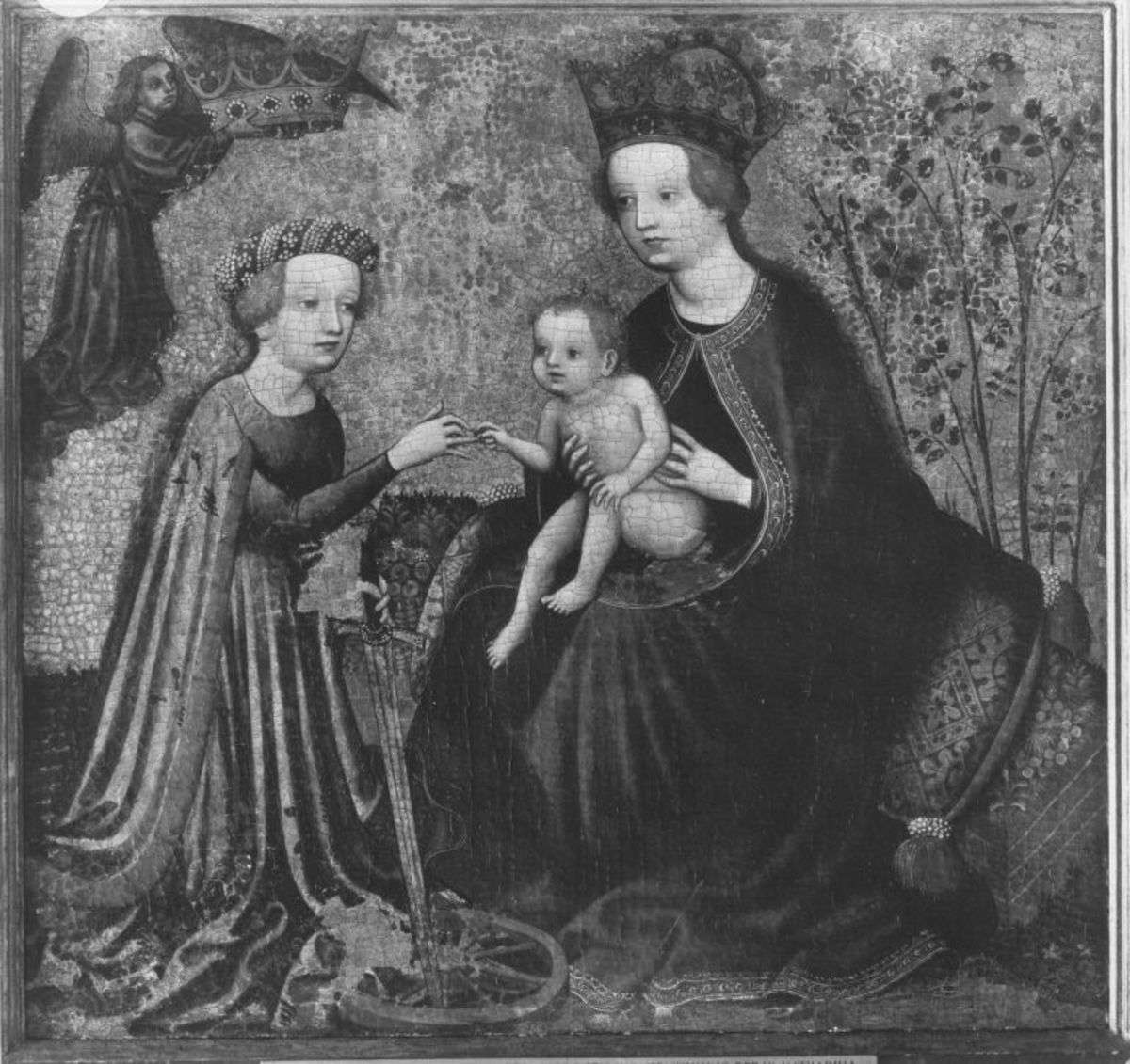 Katharinen-Altar: Mystische Vermählung der hl. Katharina
Rückseite: Predigt der hl. Katharina(?)