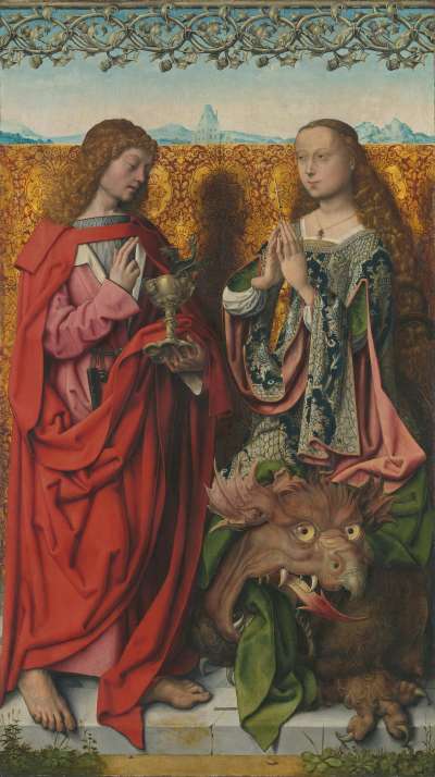Bartholomäusaltar: Die hll. Johannes Ev. und Margaretha