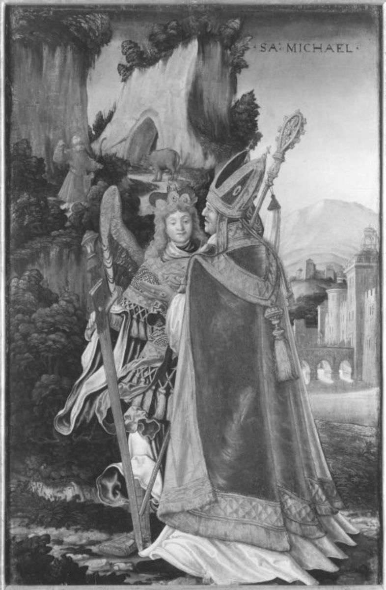 Erzengel Michael und der Bischof von Sipont
Rückseite: Teil der Engelschöre