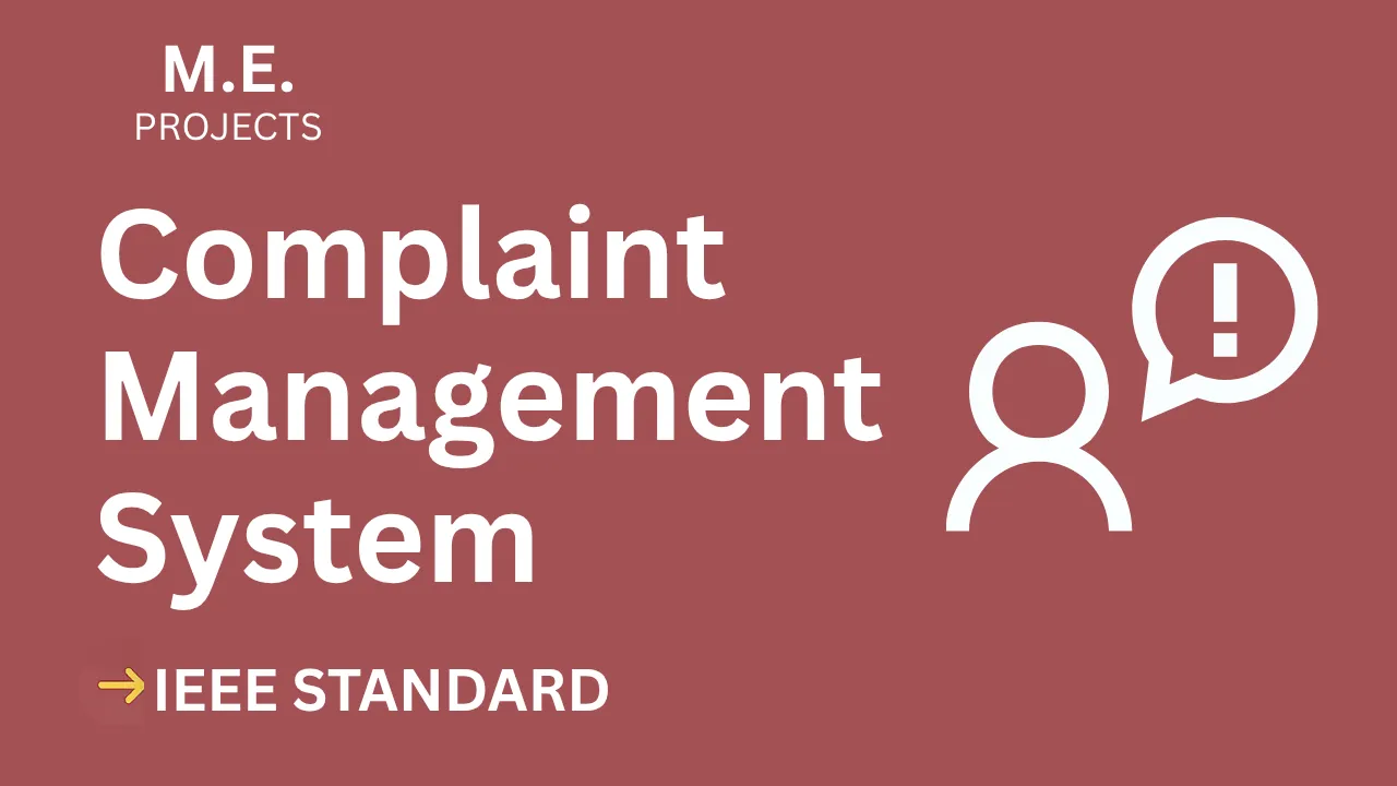 Download Complaint Management ME Project Report – IEEE Format & Code thumbnail