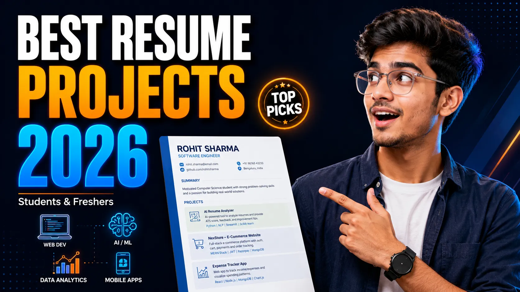 Best Projects to Add to Your Resume in 2026: For Students & Freshers thumbnail