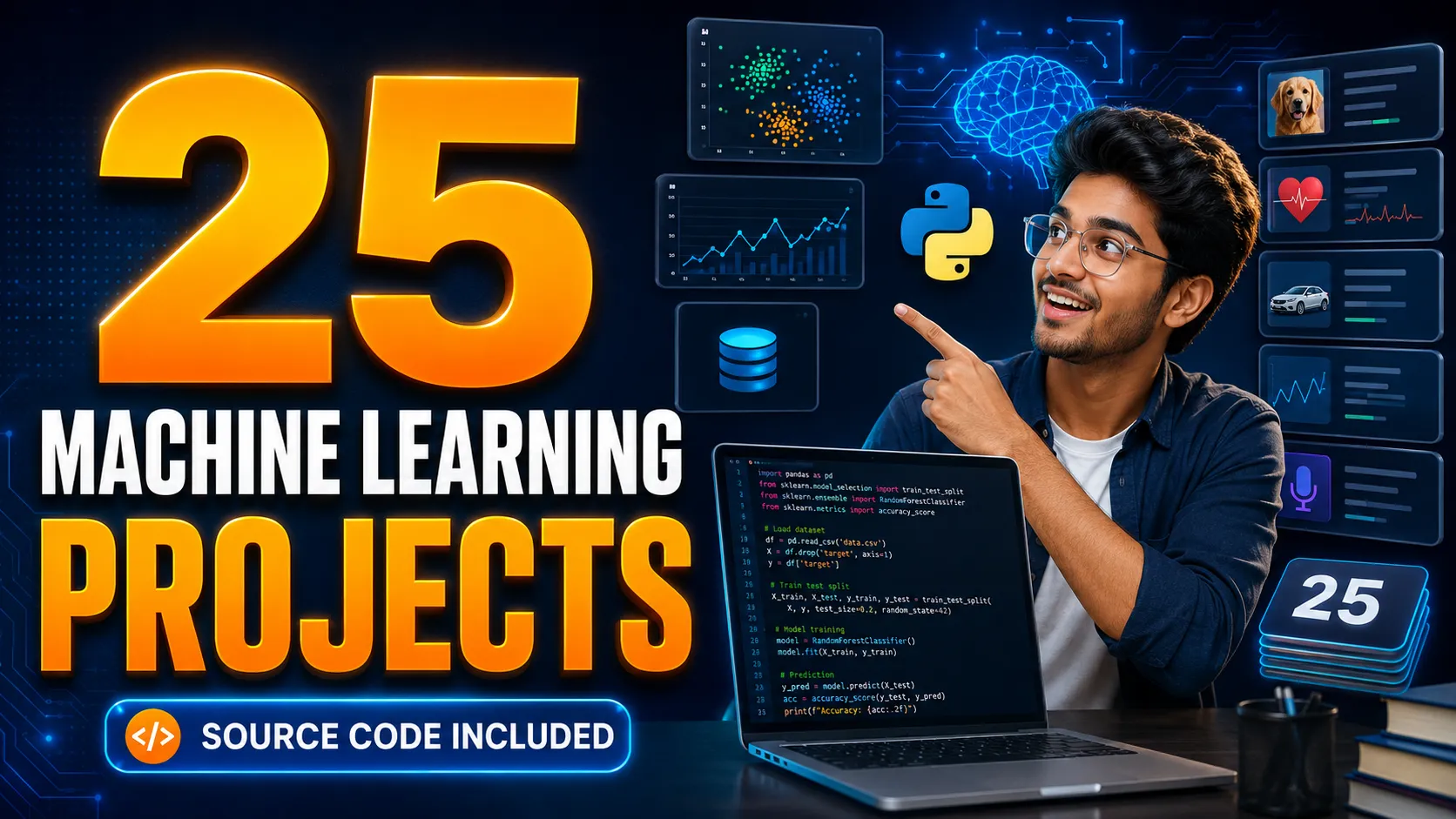 25 Machine Learning Projects with Source Code for Final Year Students — cover image