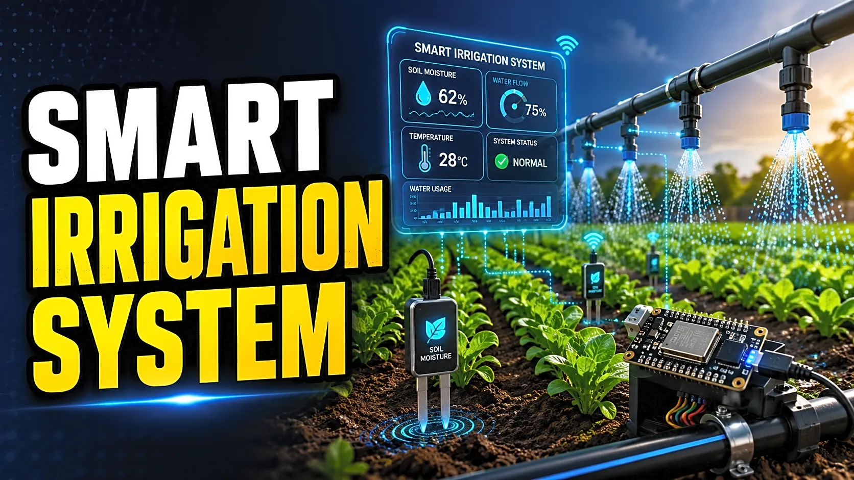 Smart Irrigation System Project Using IoT & ESP32: Components, Working, Report & Viva — cover image
