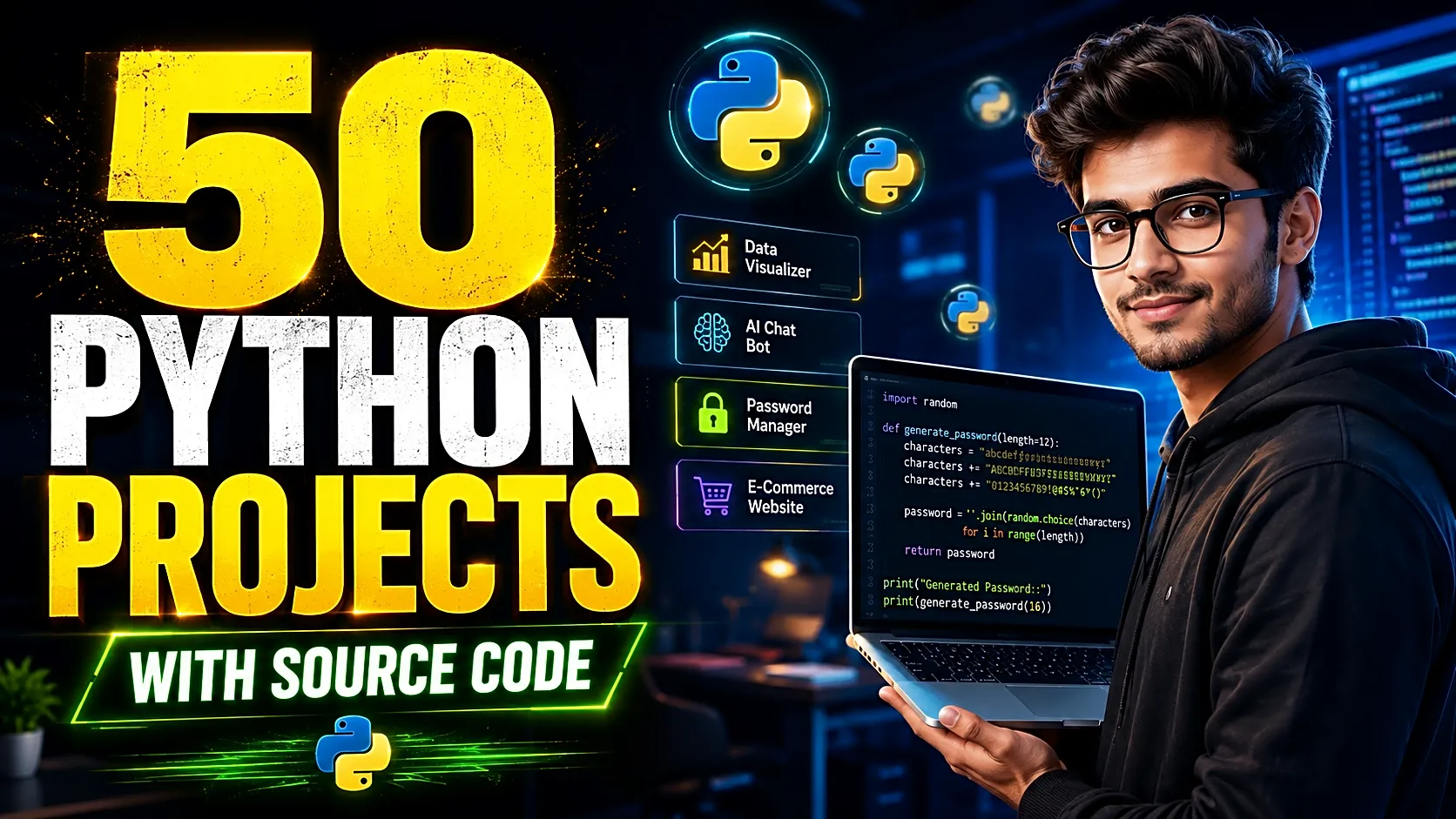 50 Python Projects with Source Code for Final Year Students — cover image