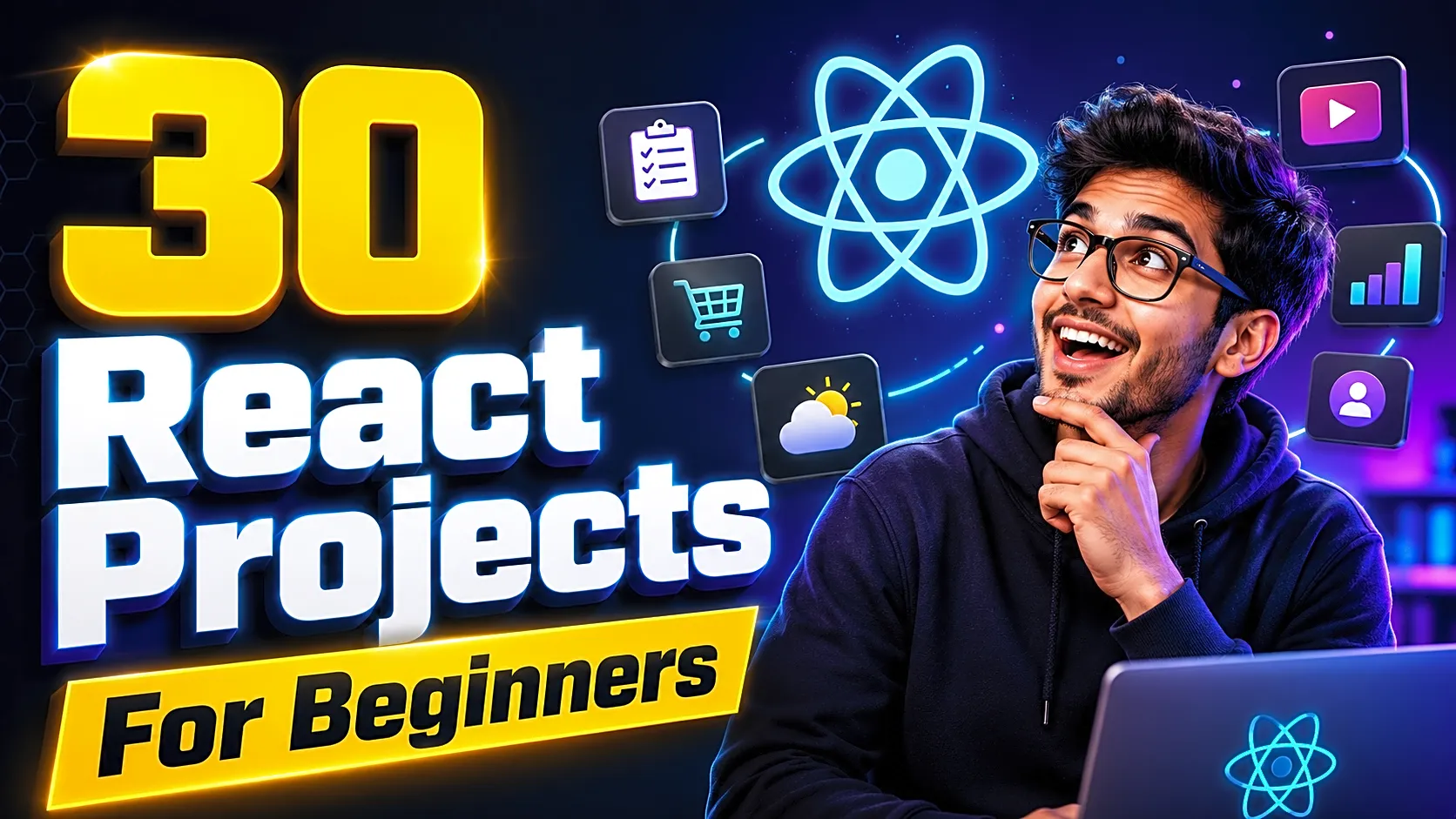 30 React Projects for Beginners with Source Code, Ideas & Final-Year Tips thumbnail