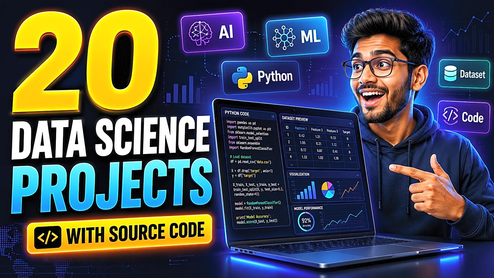 20 Data Science Projects with Source Code for Final Year Students thumbnail