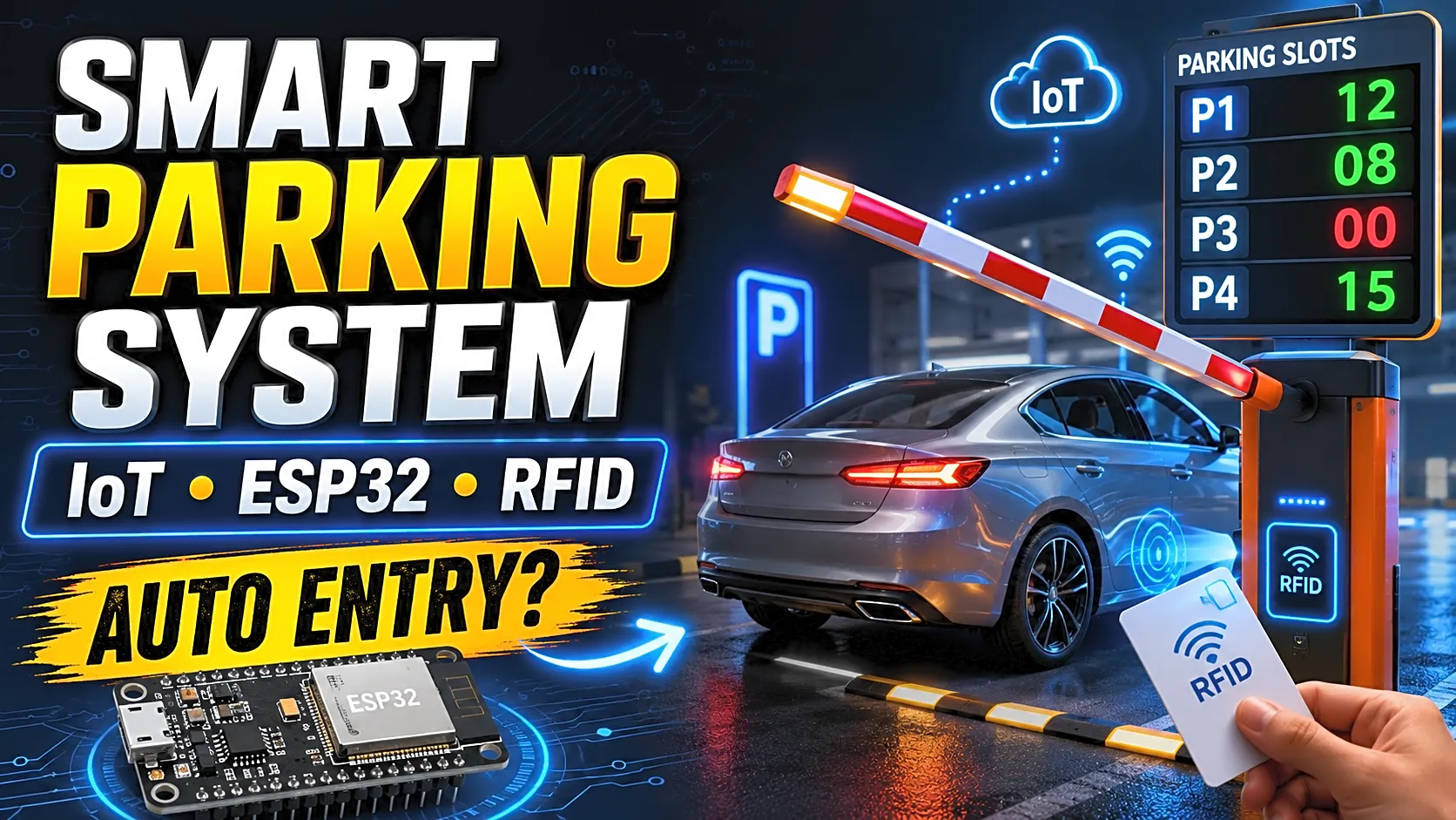 Smart Parking System Project Using IoT, ESP32 and RFID thumbnail