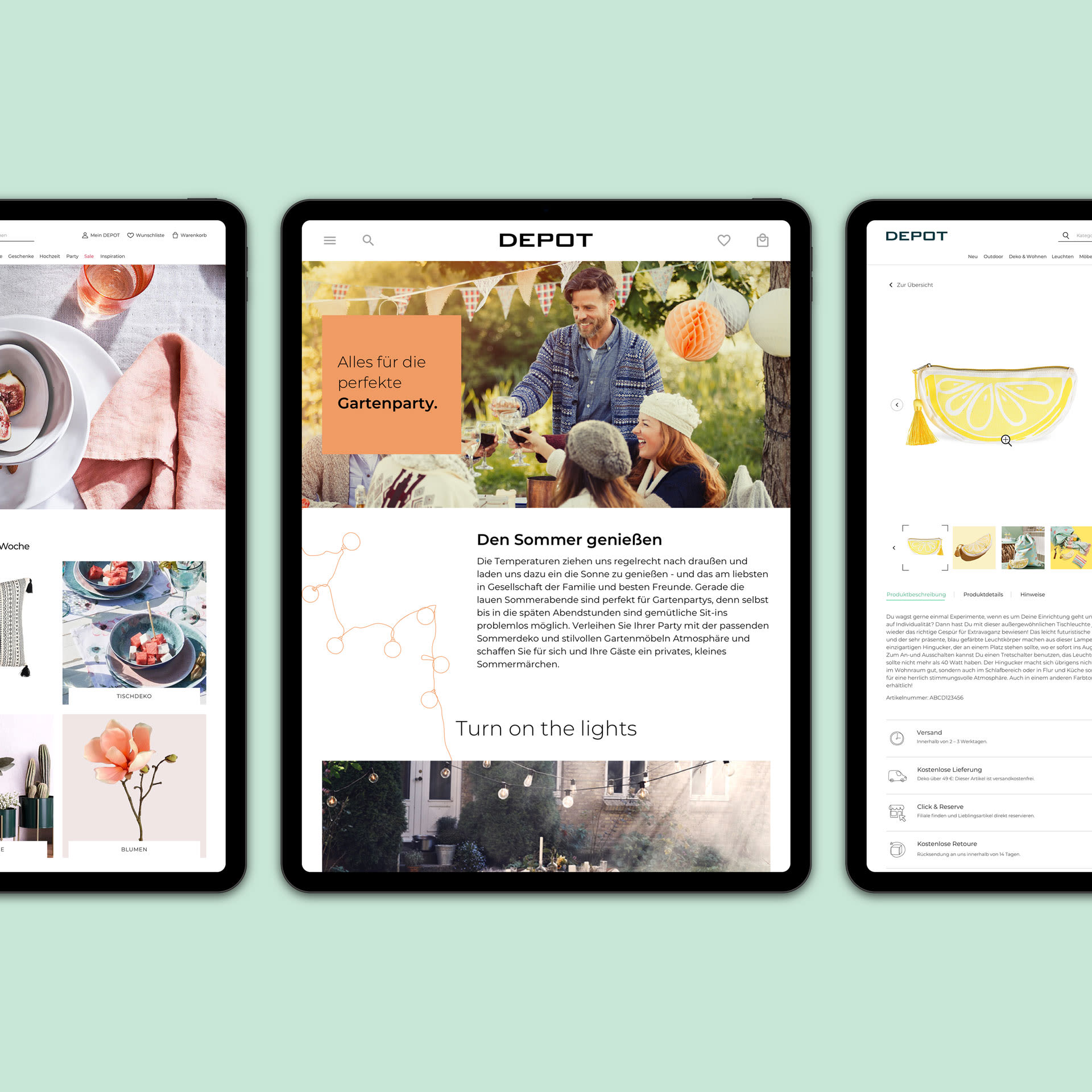 DEPOT Redesign Online Shop