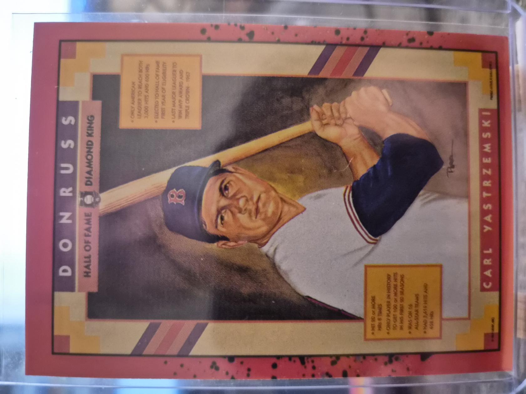 1990 Donruss Carl Yastrzemski "Hall of Fame Diamond King", card #588