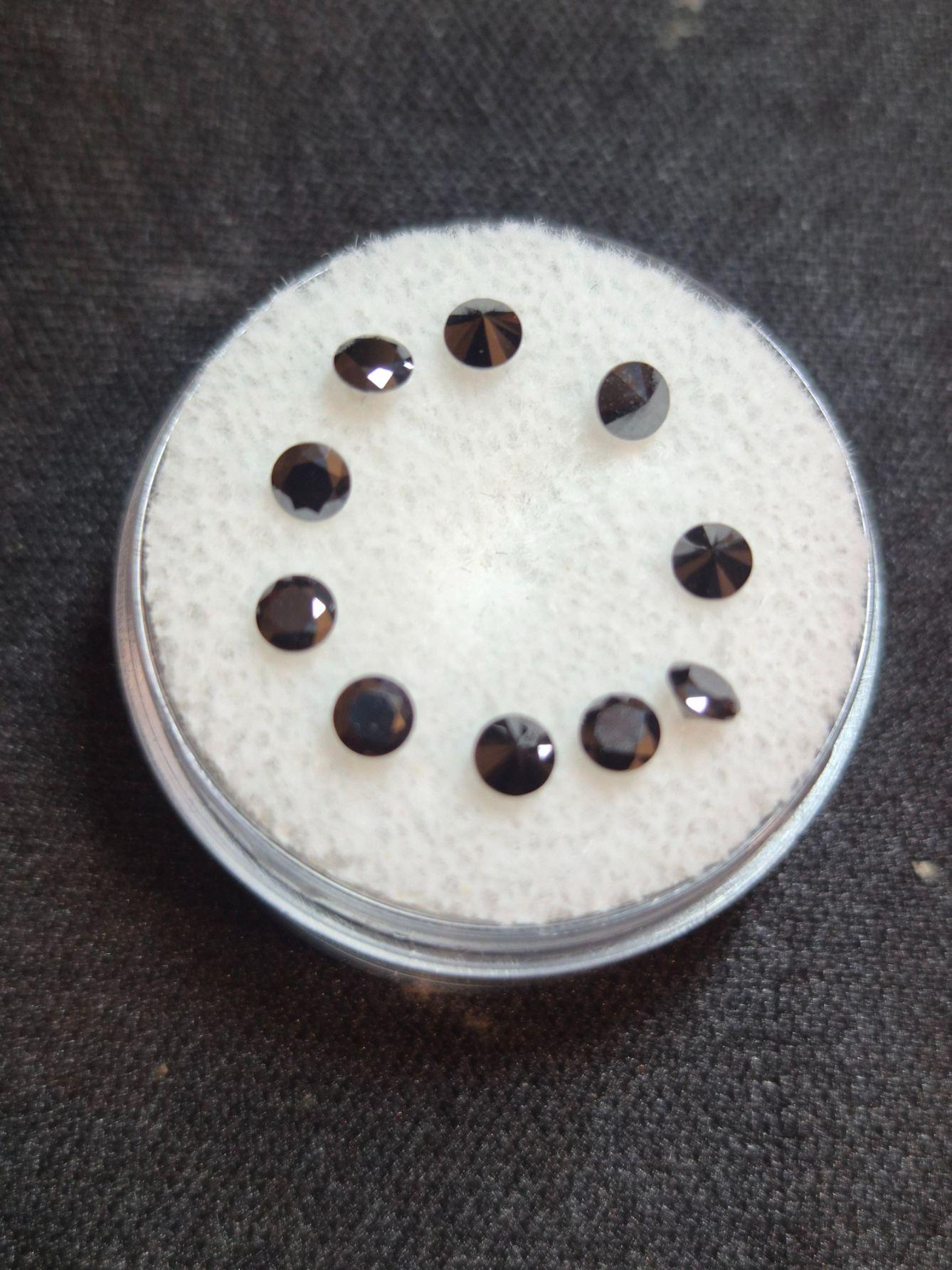 0.1ct Black Round Cut Mois lab grown Diamond