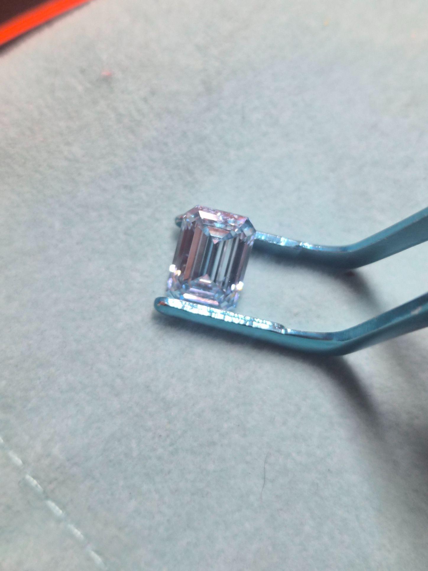 Fancy Blue Flawless IGI Certified Emerald CutLab Diamond