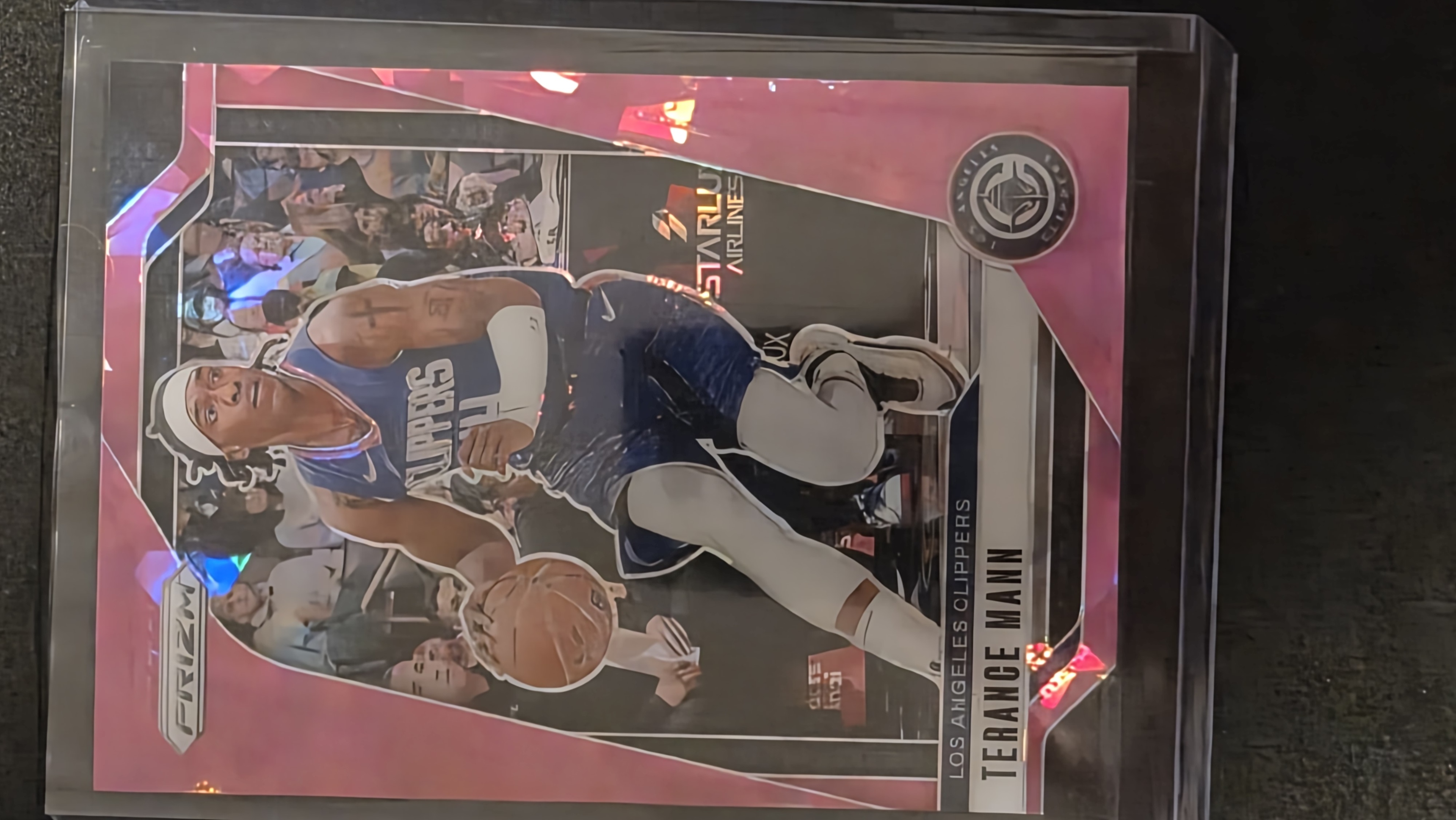 2024-25 Panini Prizm Terance Mann, featuring the Pink Ice Prizm parallel