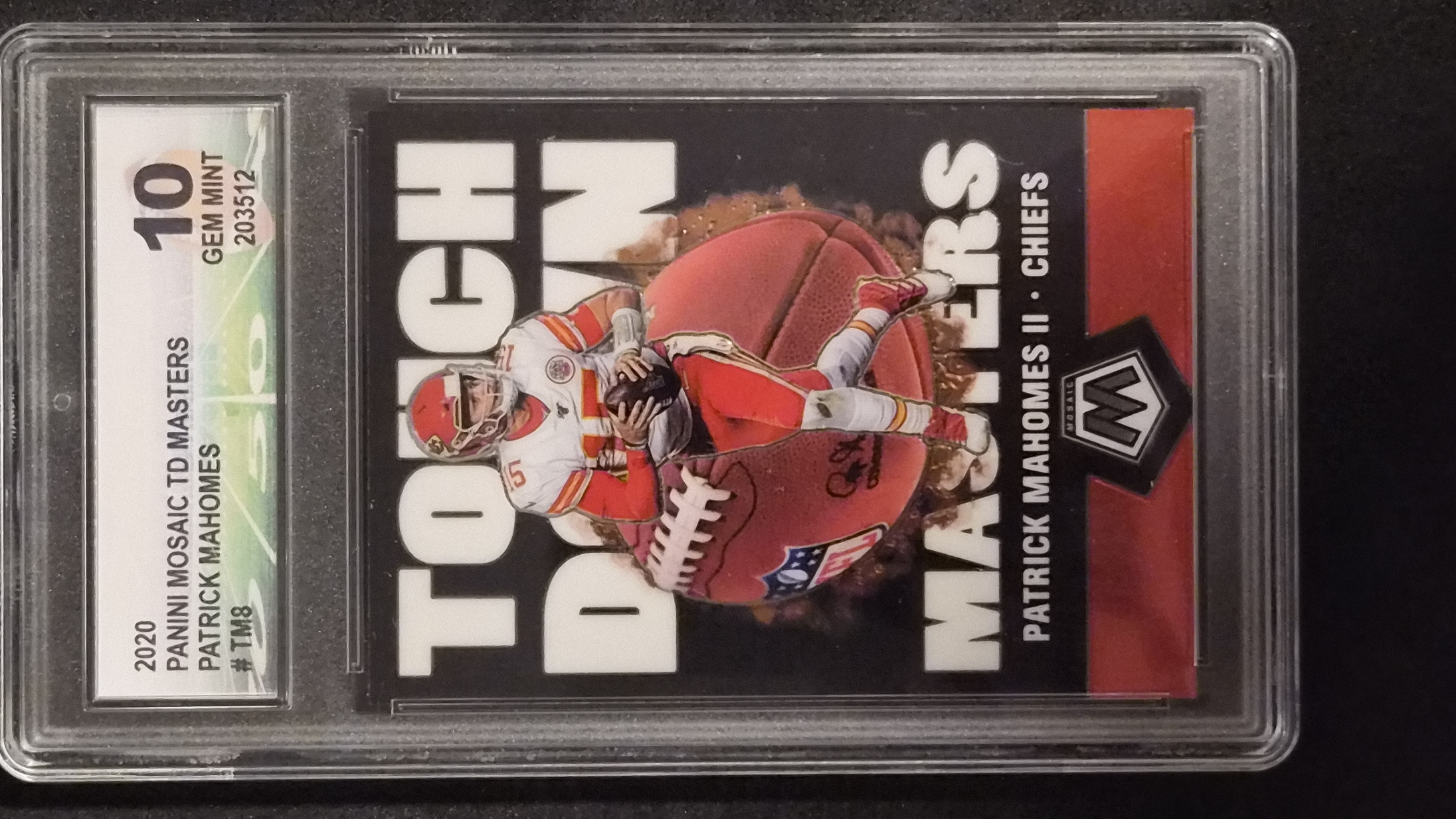 2020 Panini Mosaic Patrick Mahomes II, part of the Touchdown Masters