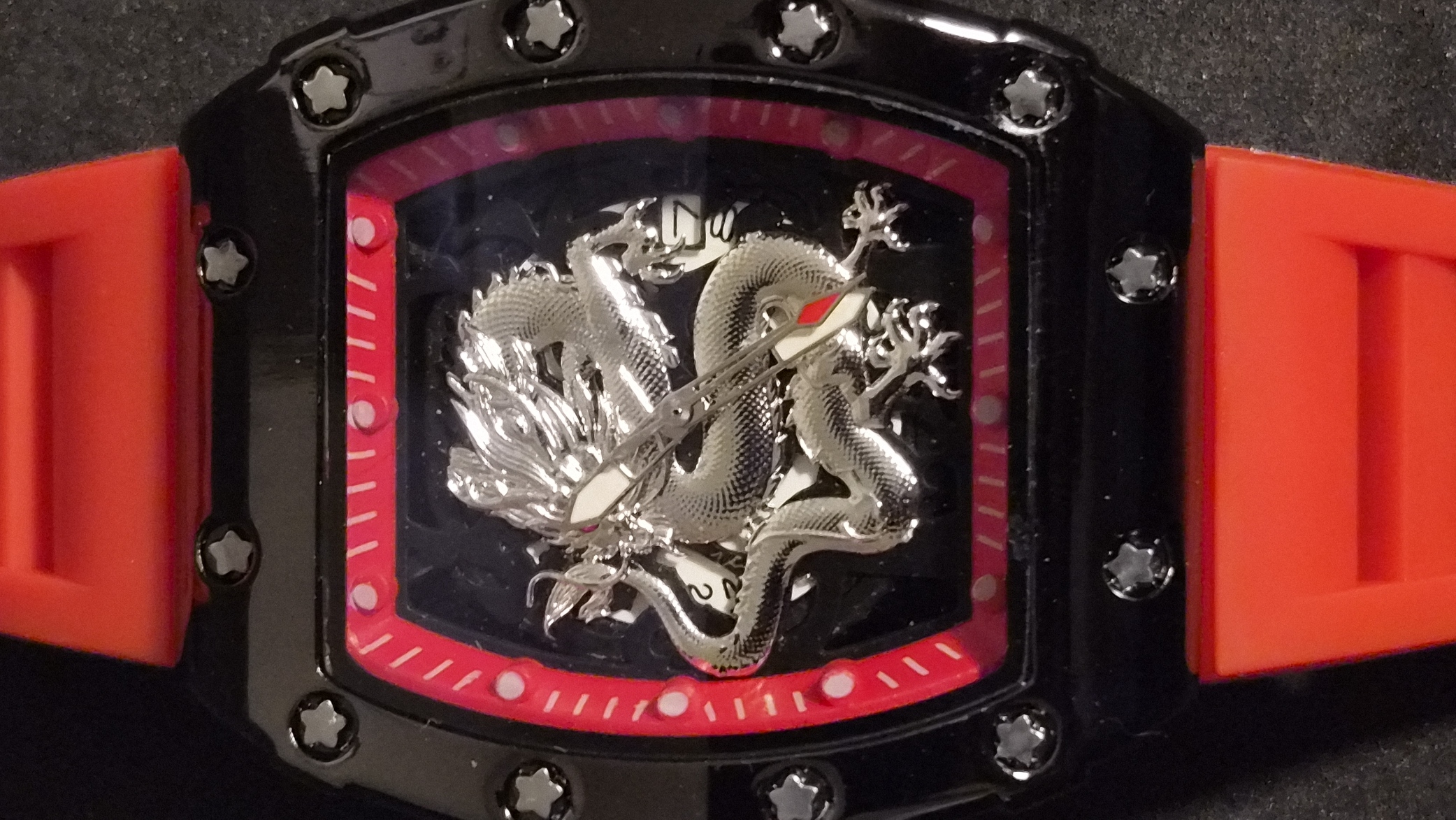 CUSTOM Mens Watch inspired by the Richard Mille RM 57-03 Tourbillon Sapphire Dragon