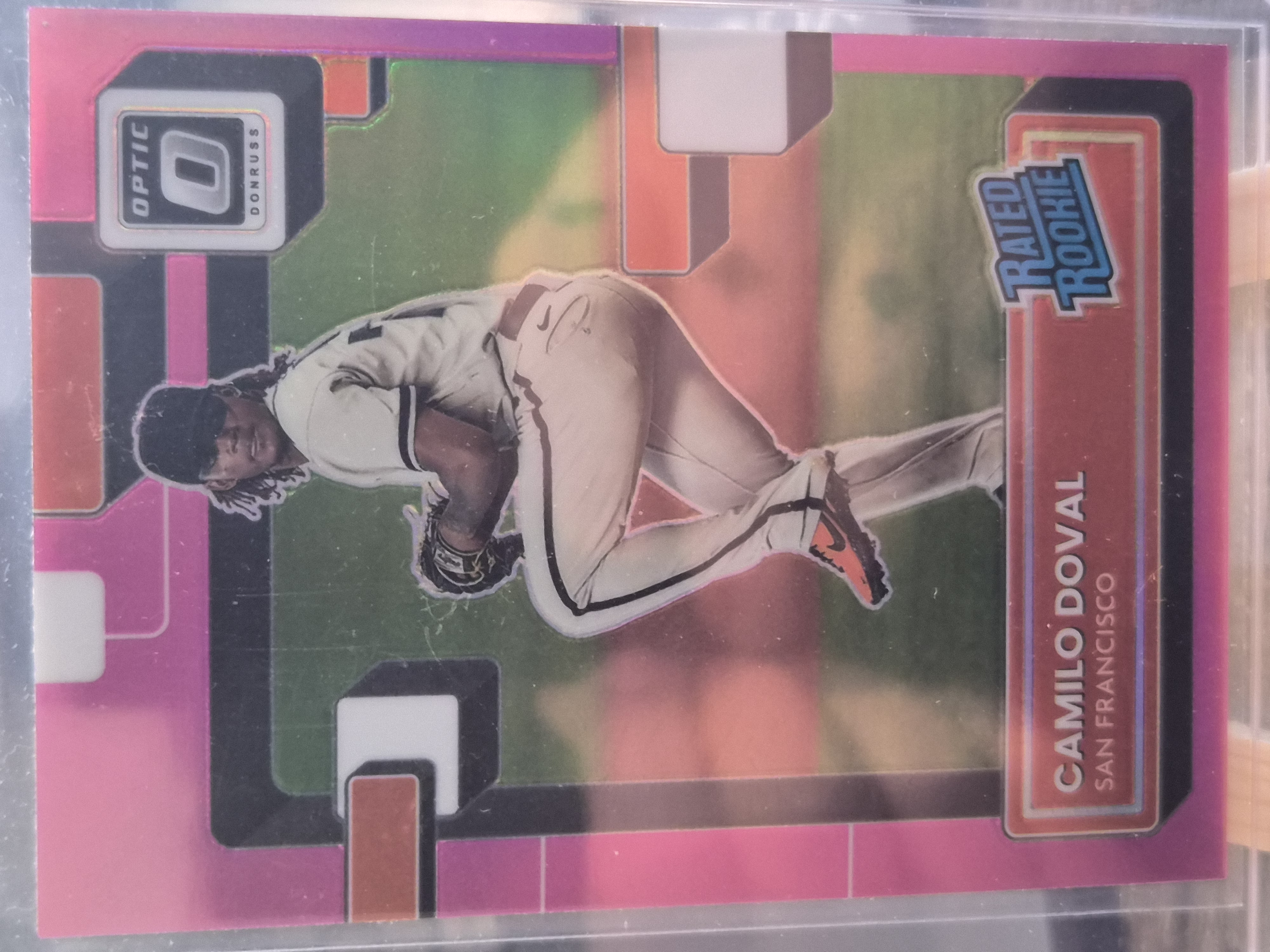 2022 Panini Donruss Optic Camilo Doval #72 Rated Rookie Pink Paralell