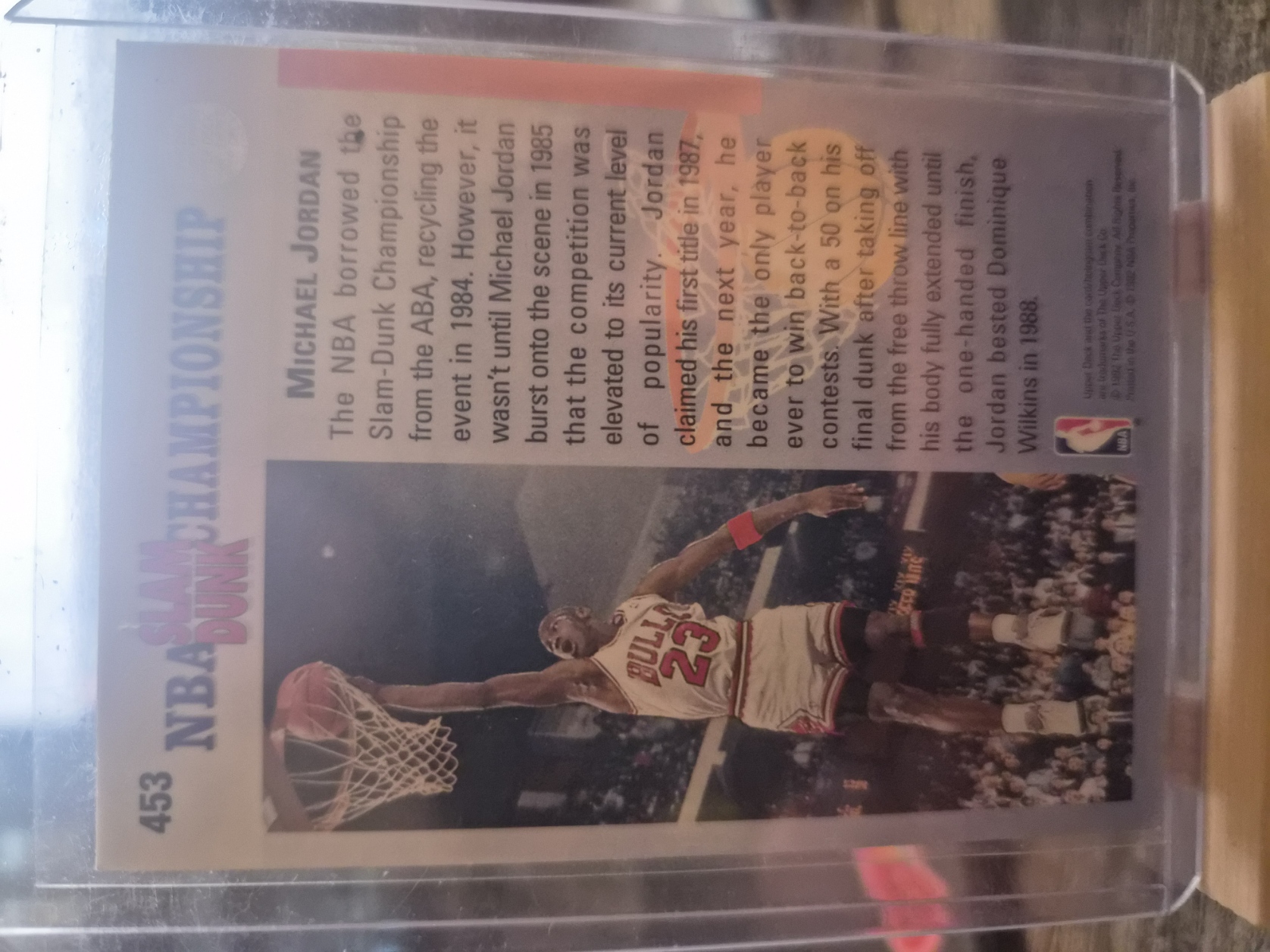 1992-93 Upper Deck Michael Jordan "In Your Face" Card (#453)