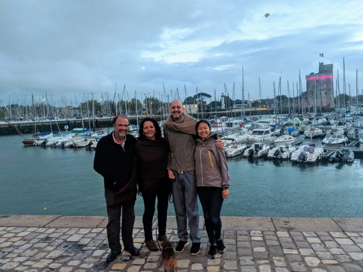 Vieux port with Miguel and Paulina, our lovely brokers. They spent a week helping us to get ready.