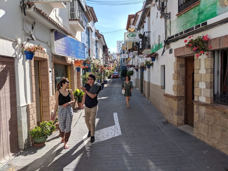 Exploring the town of Estepona, Spain.