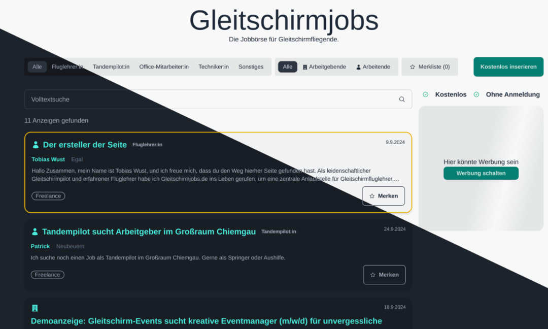 Gleitschirmjobs