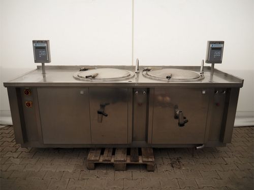 Kotły Podwójny kocioł warzelny podgrzewany wodą z mieszadłami Sanamij Kookketel