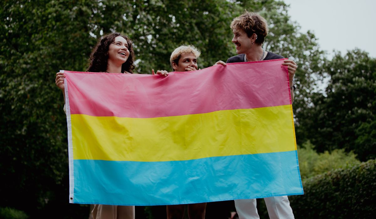 Group of Friends Holding a Pansexual Flag