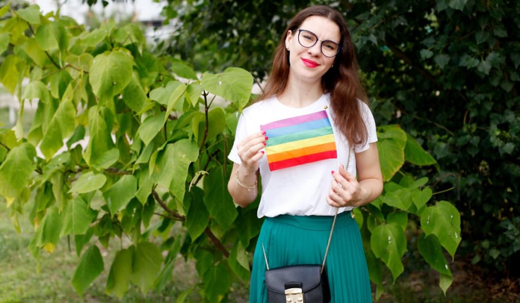 woman proud to be part of the lgbt community