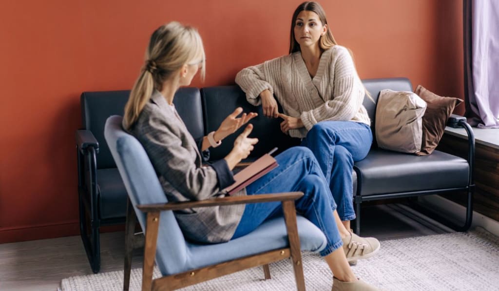 Woman in Session with a Psychologist