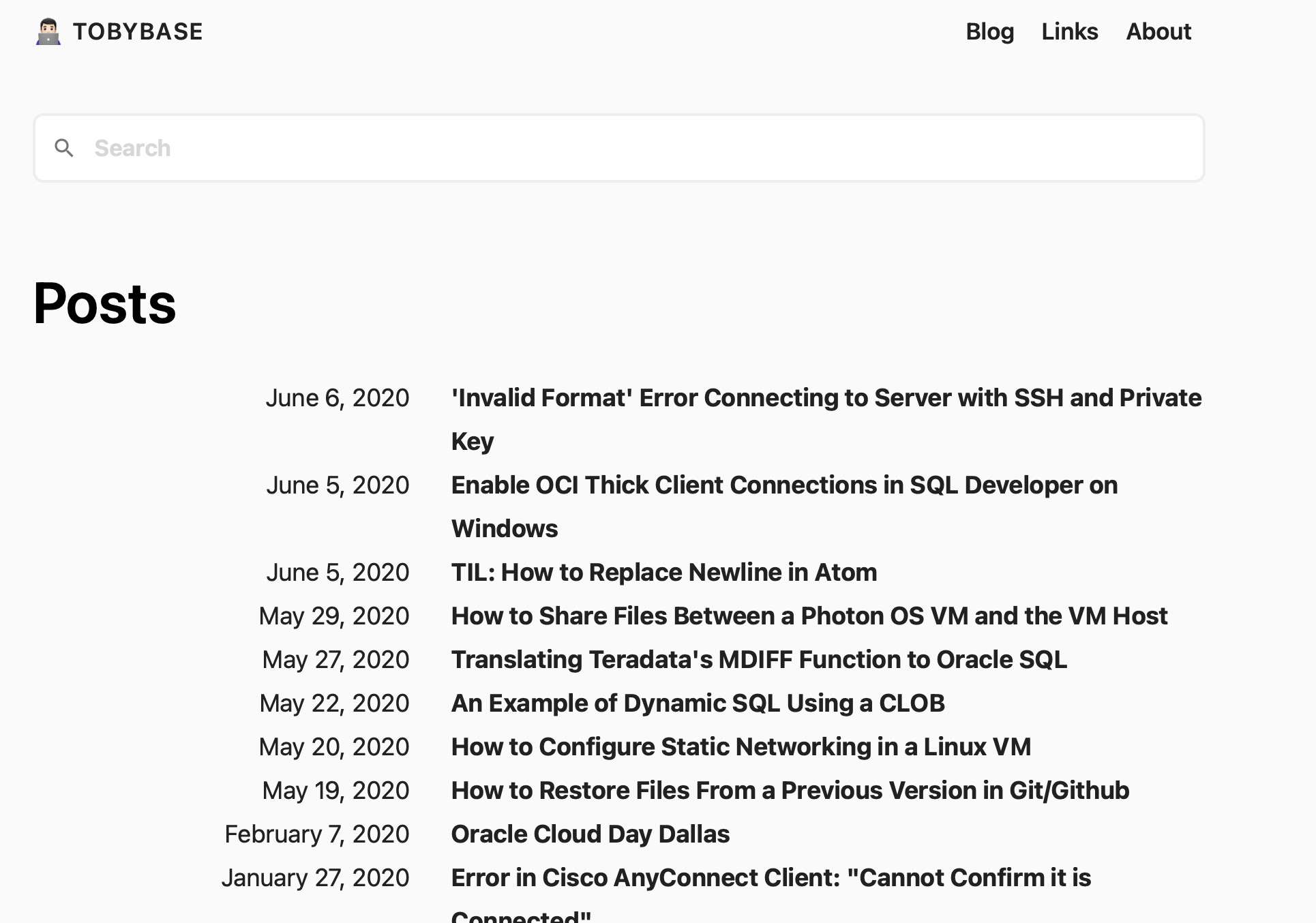 Search Content on Tobybase