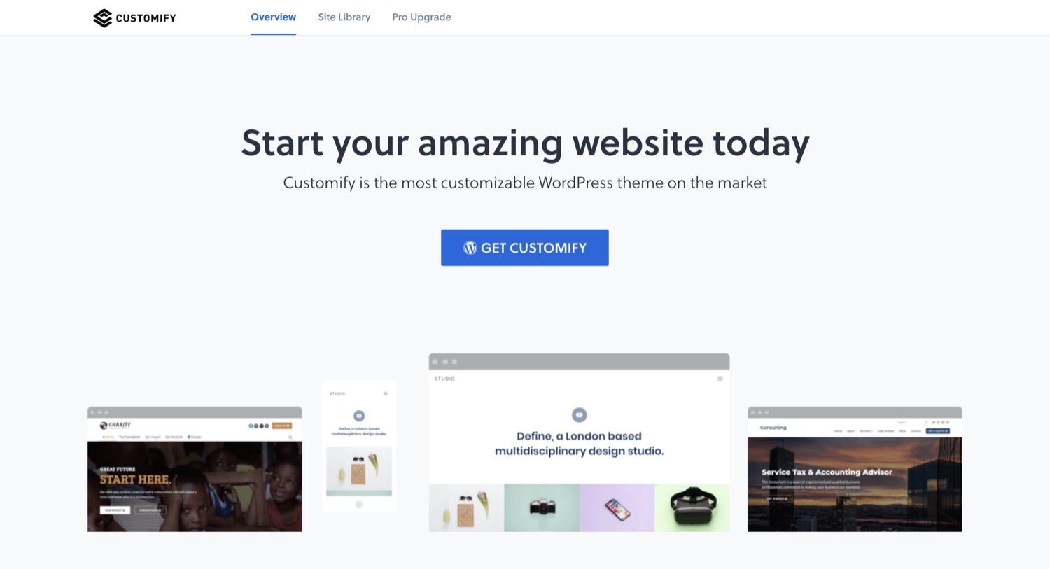 Customify WordPress theme