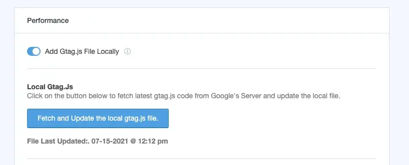 MonsterInsights local gtag.js file